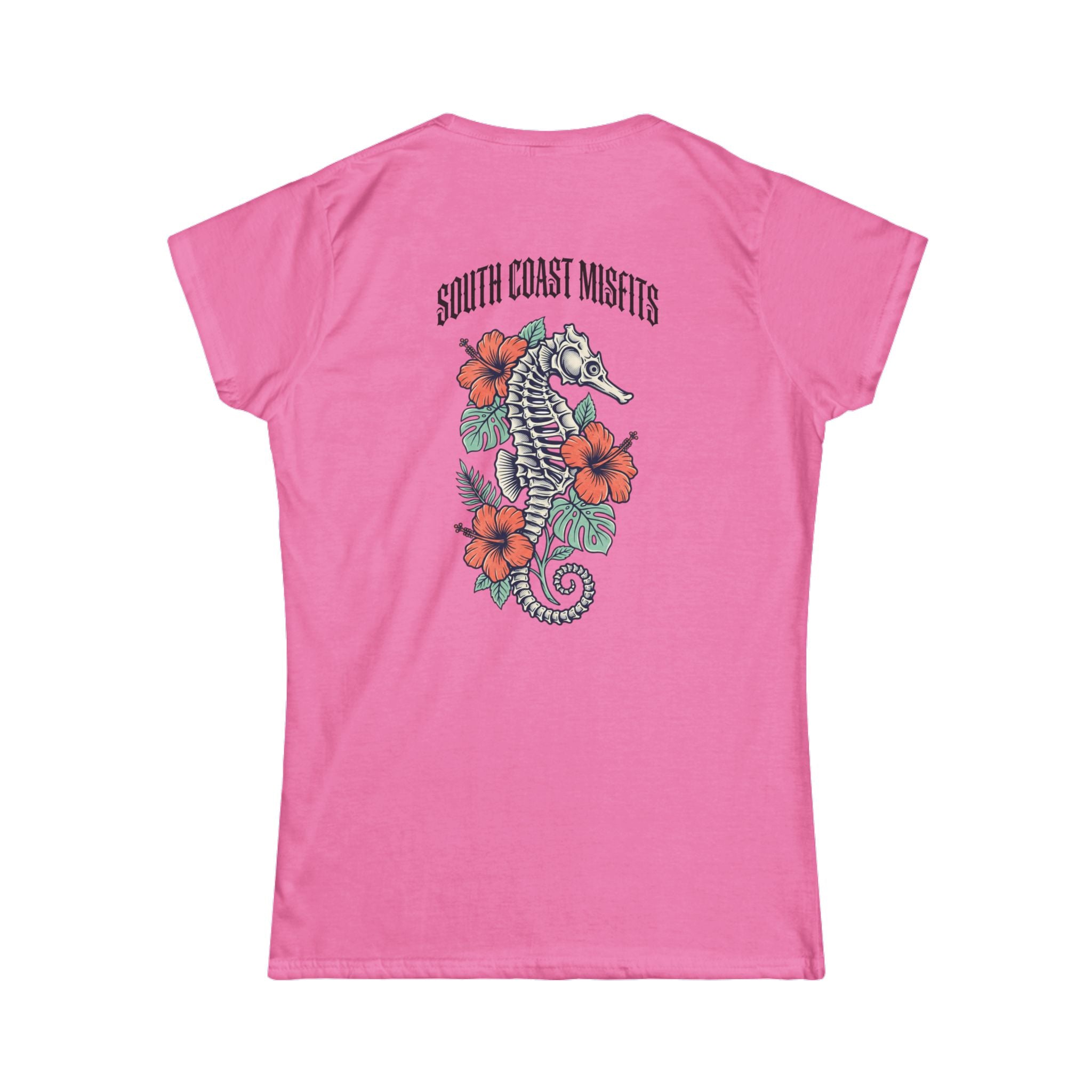 South Coast Misfits Seahorse Floral Tee — Women's Nautical Graphic T-Shirt