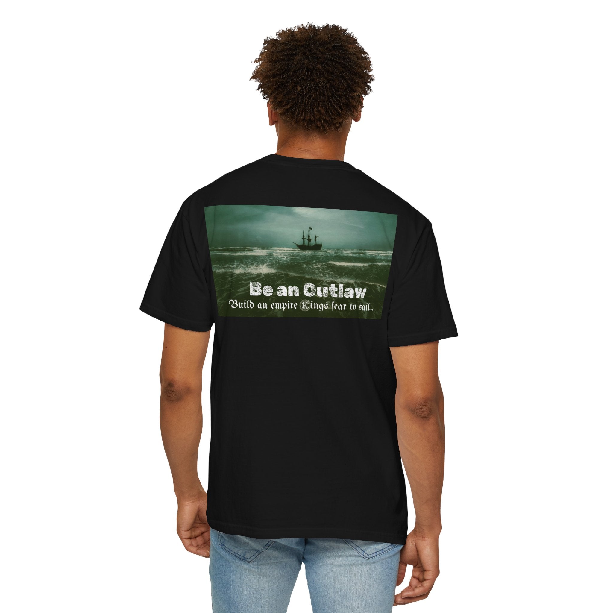 Pirate Ship T-Shirt — "Be an Outlaw" Nautical Graphic Tee