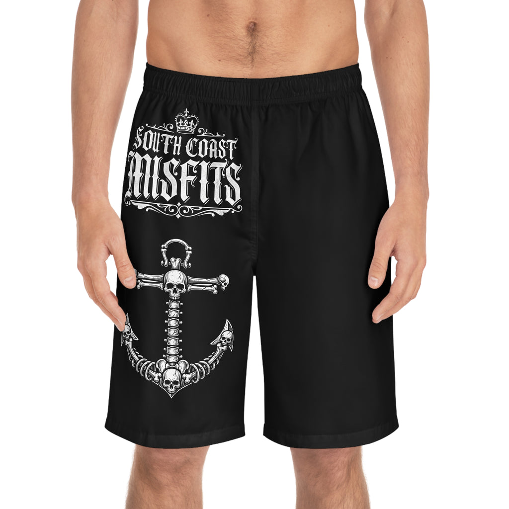 Anchor Skull Board Shorts — "South Coast Misfits" Men's Swimwear