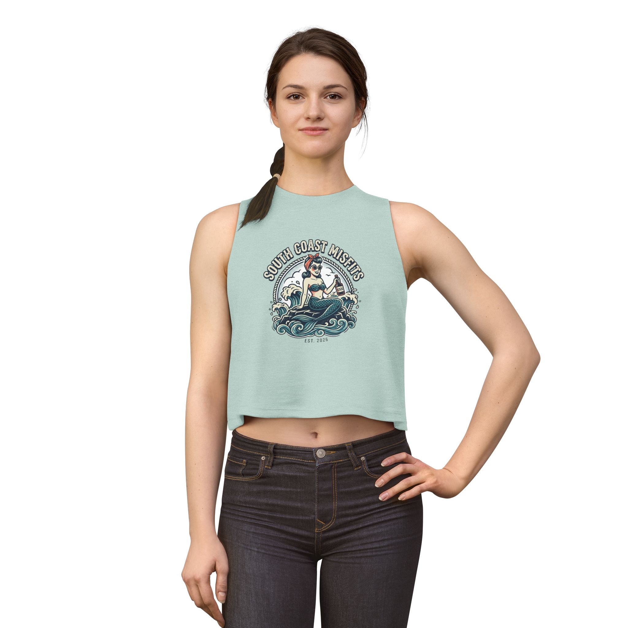 South Coast Misfits Mermaid Crop Top — Retro Nautical Tank