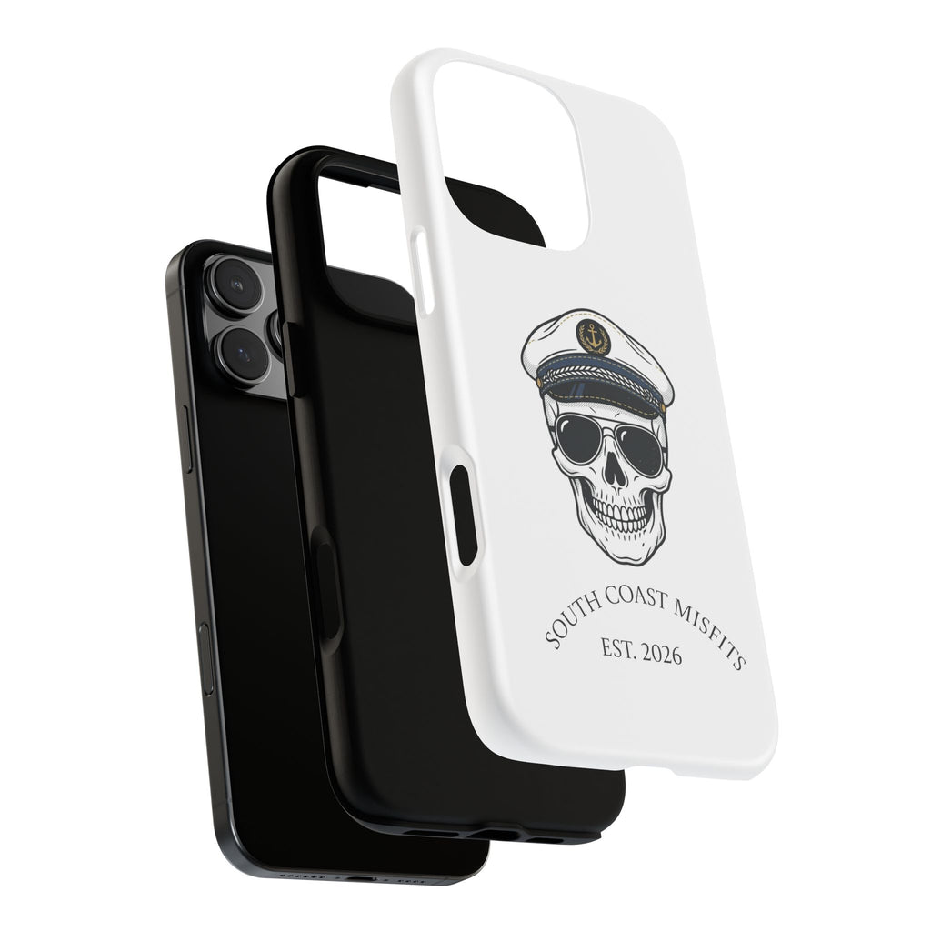 Skull Captain Phone Case — South Coast Misfits Est. 2026 Nautical Skull iPhone Cover