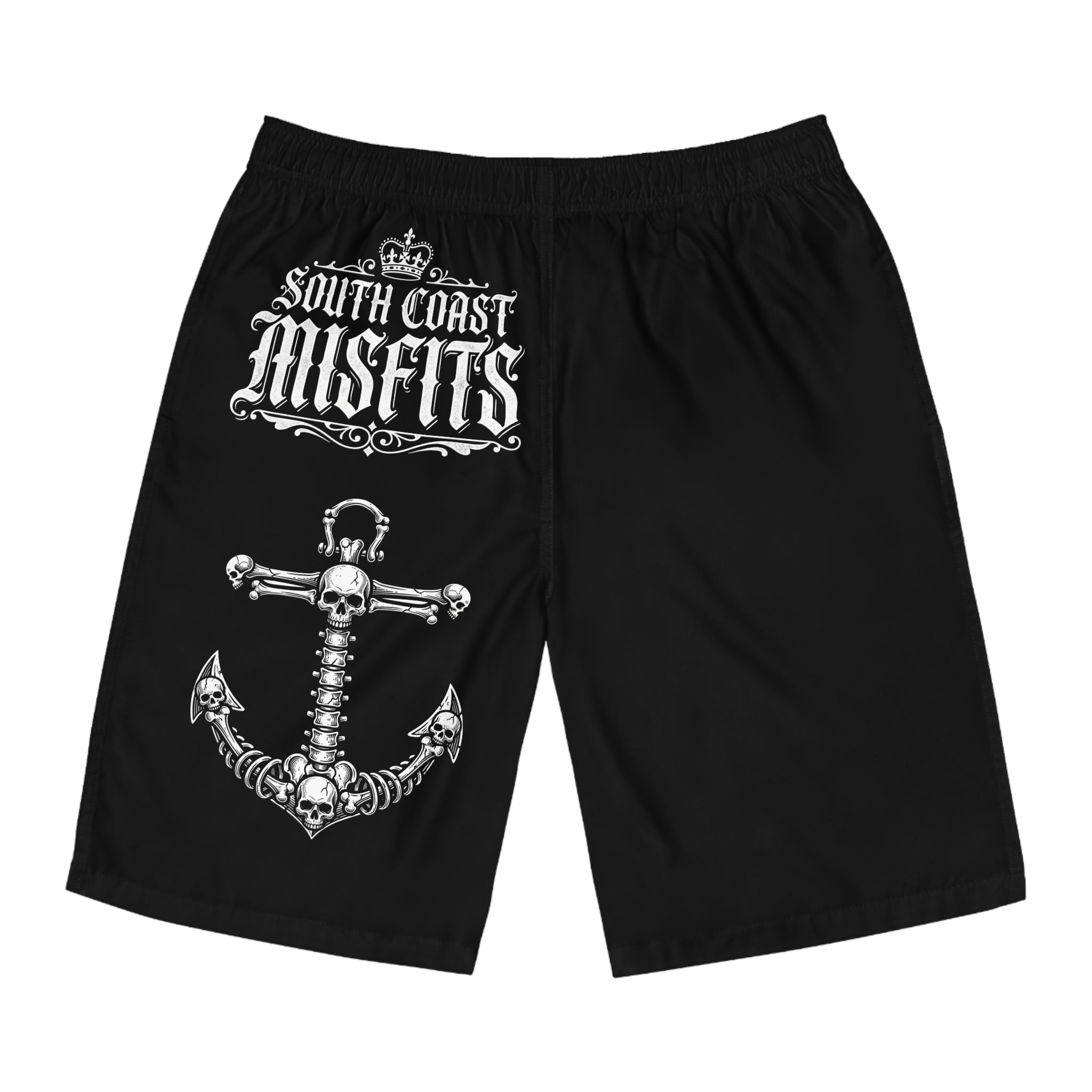 Anchor Skull Board Shorts — "South Coast Misfits" Men's Swimwear