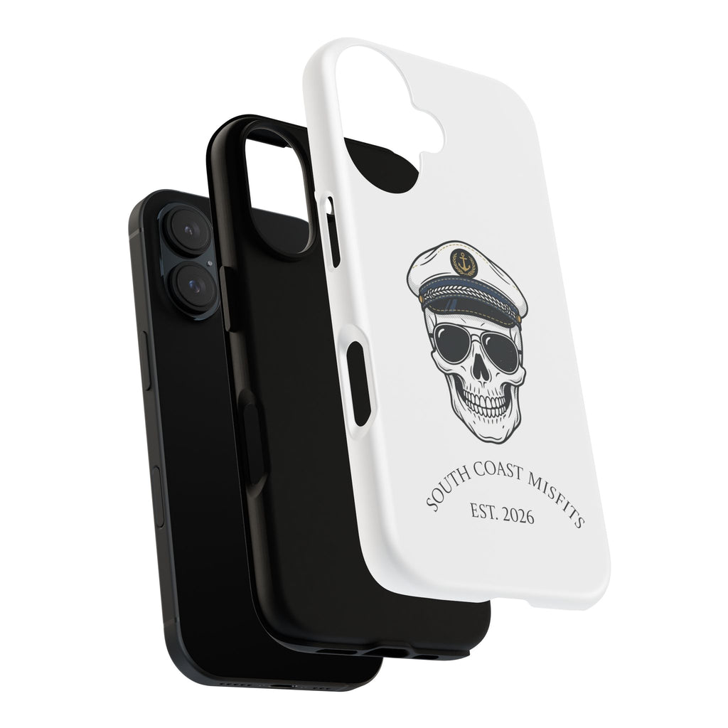 Skull Captain Phone Case — South Coast Misfits Est. 2026 Nautical Skull iPhone Cover