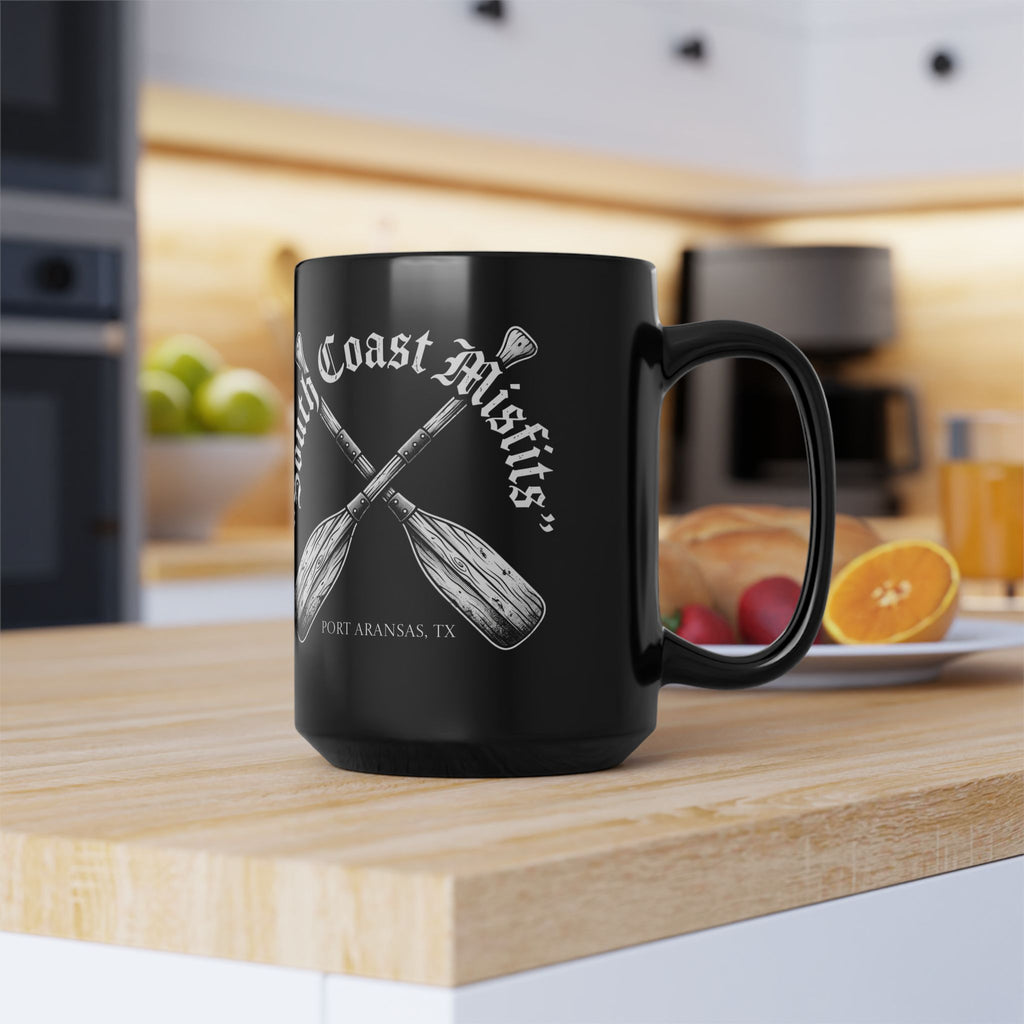 South Coast Misfits Black 15oz Mug — Crossed Oars Nautical Coffee Cup