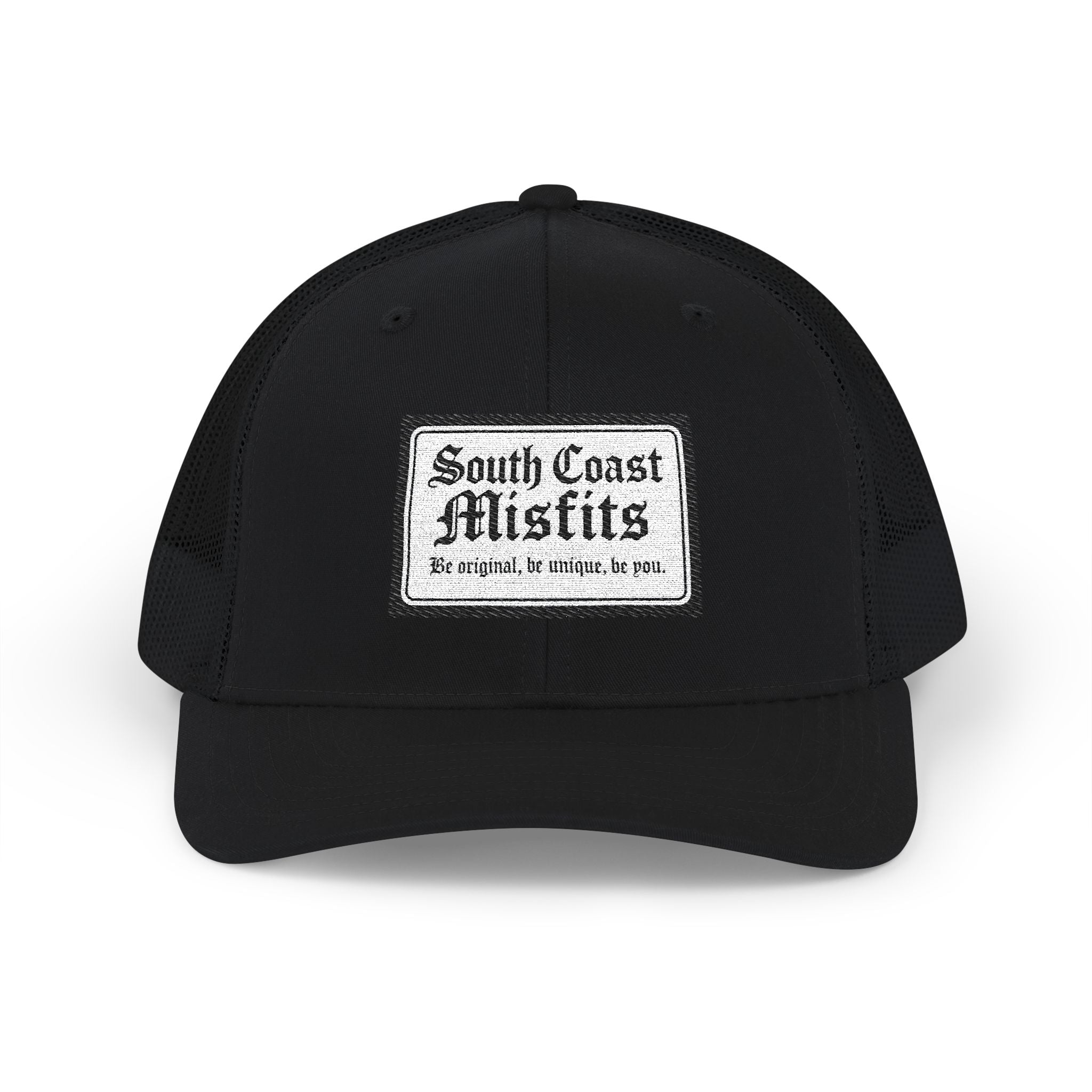 South Coast Misfits Trucker Cap — Retro Patch Snapback Hat