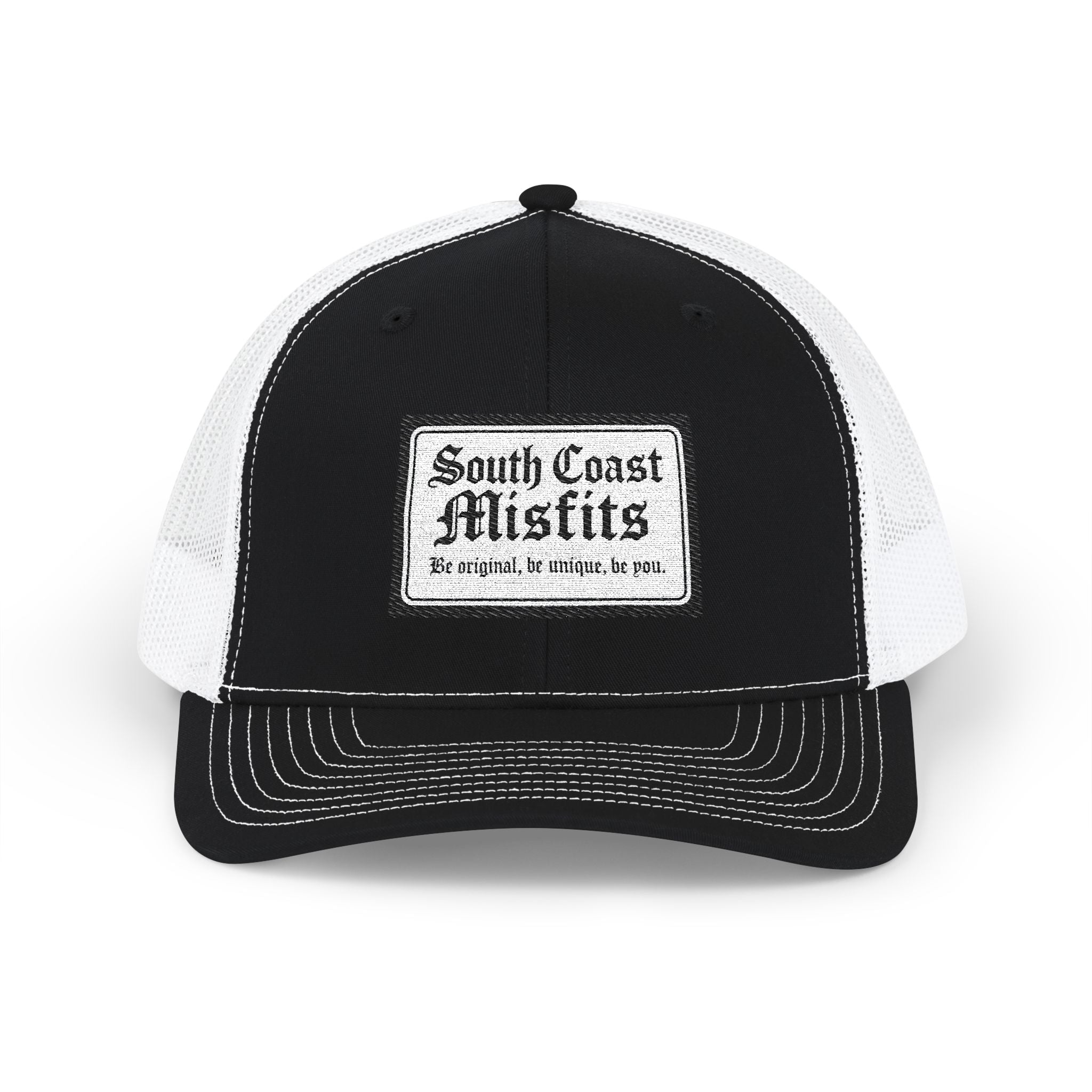 South Coast Misfits Trucker Cap — Retro Patch Snapback Hat