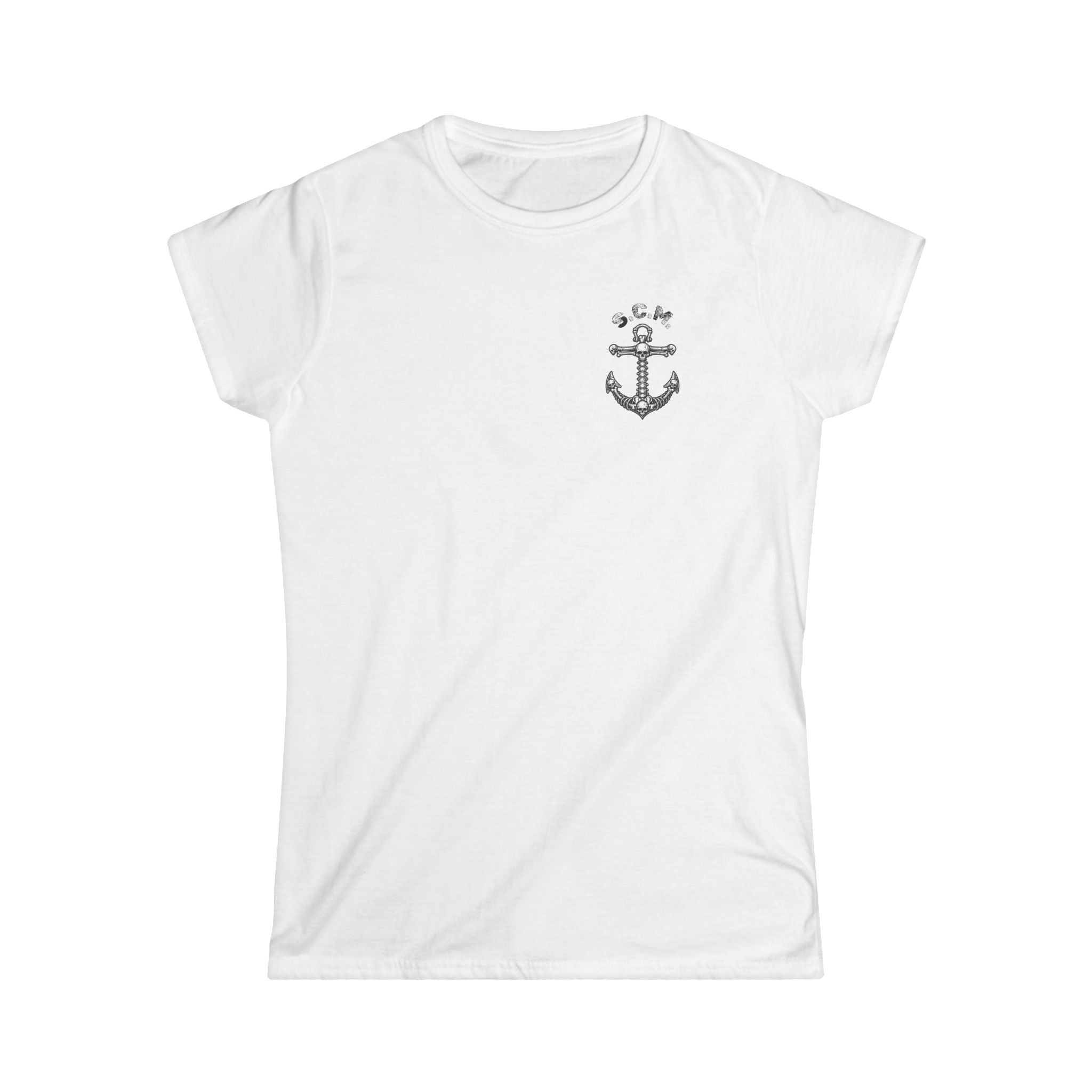 Women's Pirate Skull Anchor Tee — S.C.M. Nautical Graphic T-Shirt