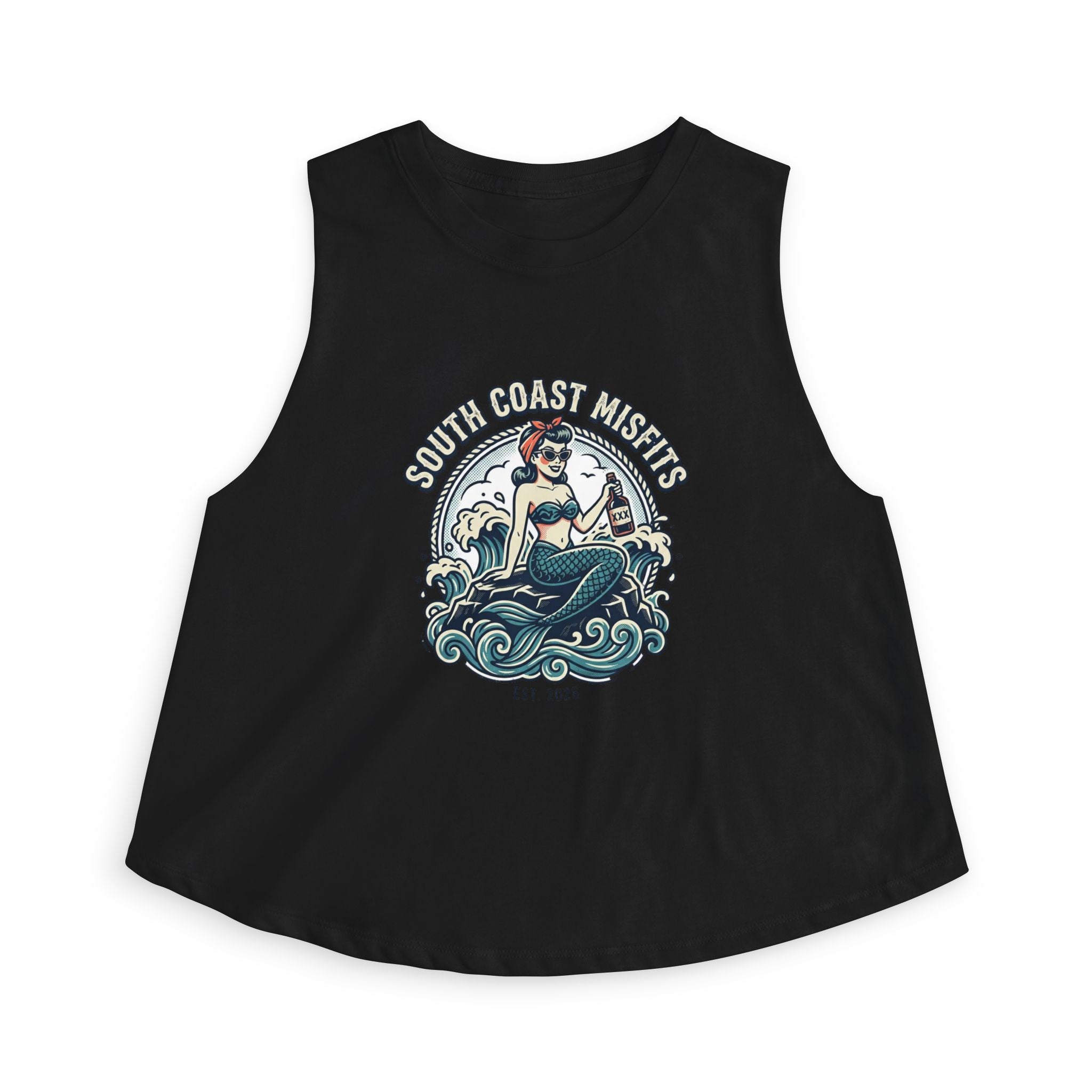 South Coast Misfits Mermaid Crop Top — Retro Nautical Tank